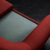 Vintage Mid-Century Scandinavian Modern 3-Seater Red Sofa