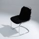 Chaise en velours noir, Gastone Rinaldi, 1970s
