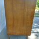 Commode vintage pieds compas en bois massif et osier