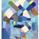 Tableau Bleu Abstrait