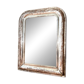 Miroir Louis-Philippe ancien feuille d’argent, XIXème