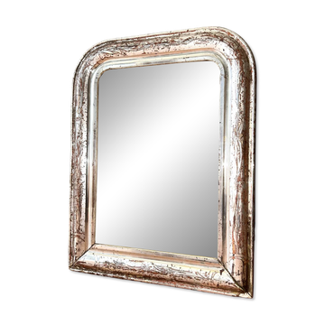 Louis-Philippe antique mirror with silver leaf, 19th century.