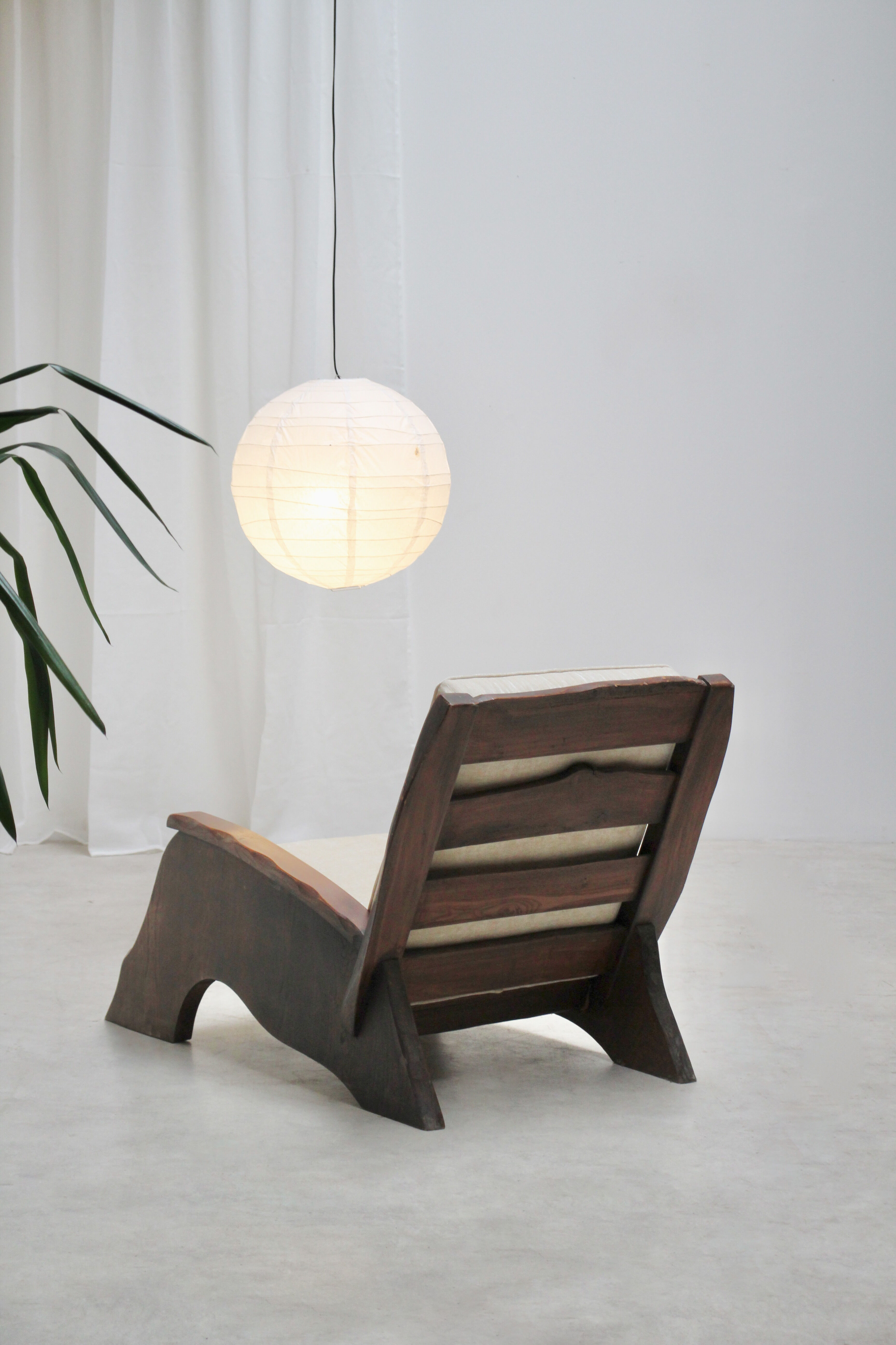 Brutalist elm armchair 1960