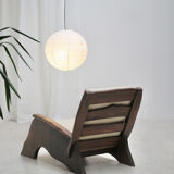 Brutalist elm armchair 1960