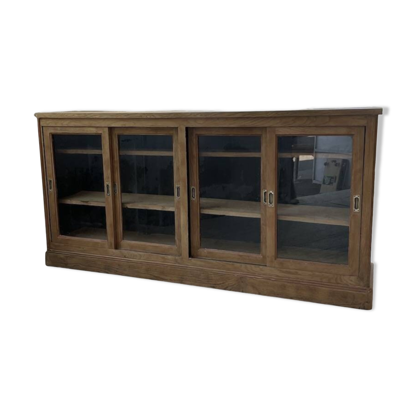 Oak sideboard with glass doors