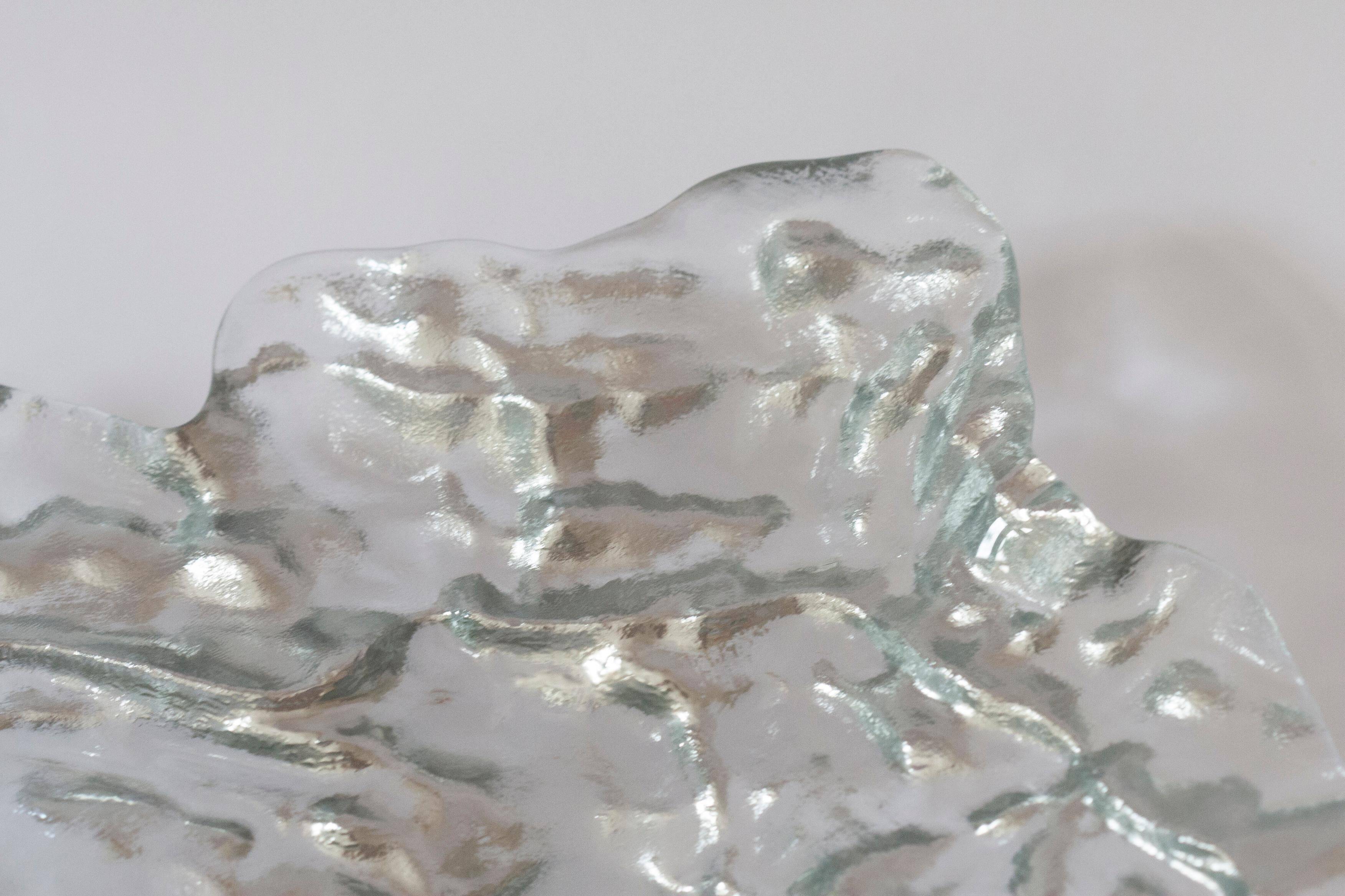 Silver crystal bowl mid-century, Italy, 1970s