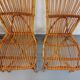 Set of 4 vintage Audoux Minet rattan chairs from the 1950s and 60s.