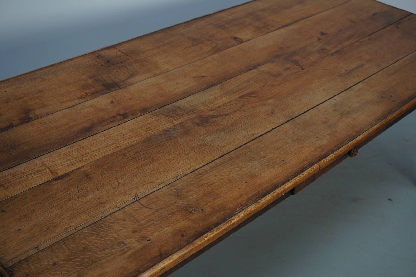 Rustic French Farmhouse Oak Dining Table from the Early 20th Century