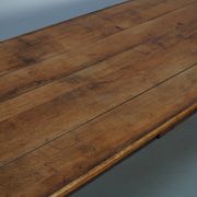 Table à manger en chêne de ferme rustique française du début du 20e siècle