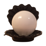 Black ceramic shell lamp and opaline pearl