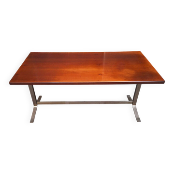 Vintage Desk Table in Wood and Chromed Metal by Gianno Moscatelli for Formanova, 1960s