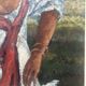 " La Gitane " huile sur toile encadrée. XX siècle