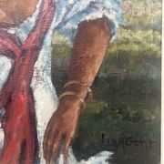 " La Gitane " huile sur toile encadrée. XX siècle