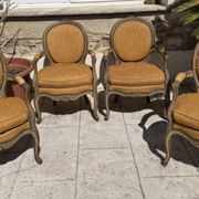 Set of four cabriolet armchairs from the late 19th century in Louis XV style.