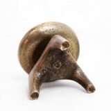 Brutalist bronze candle holder