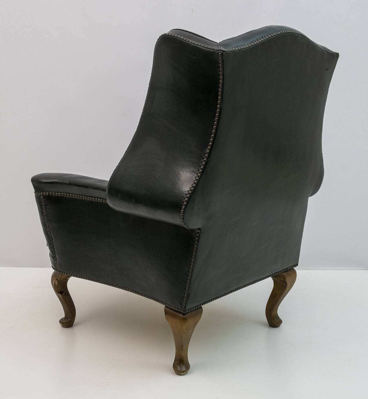 Georgian Style Rare Original Chesterfield Leather Armchair, 1950s