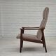 1970s, Danish highback armchair, furniture wool, teak wood, original.