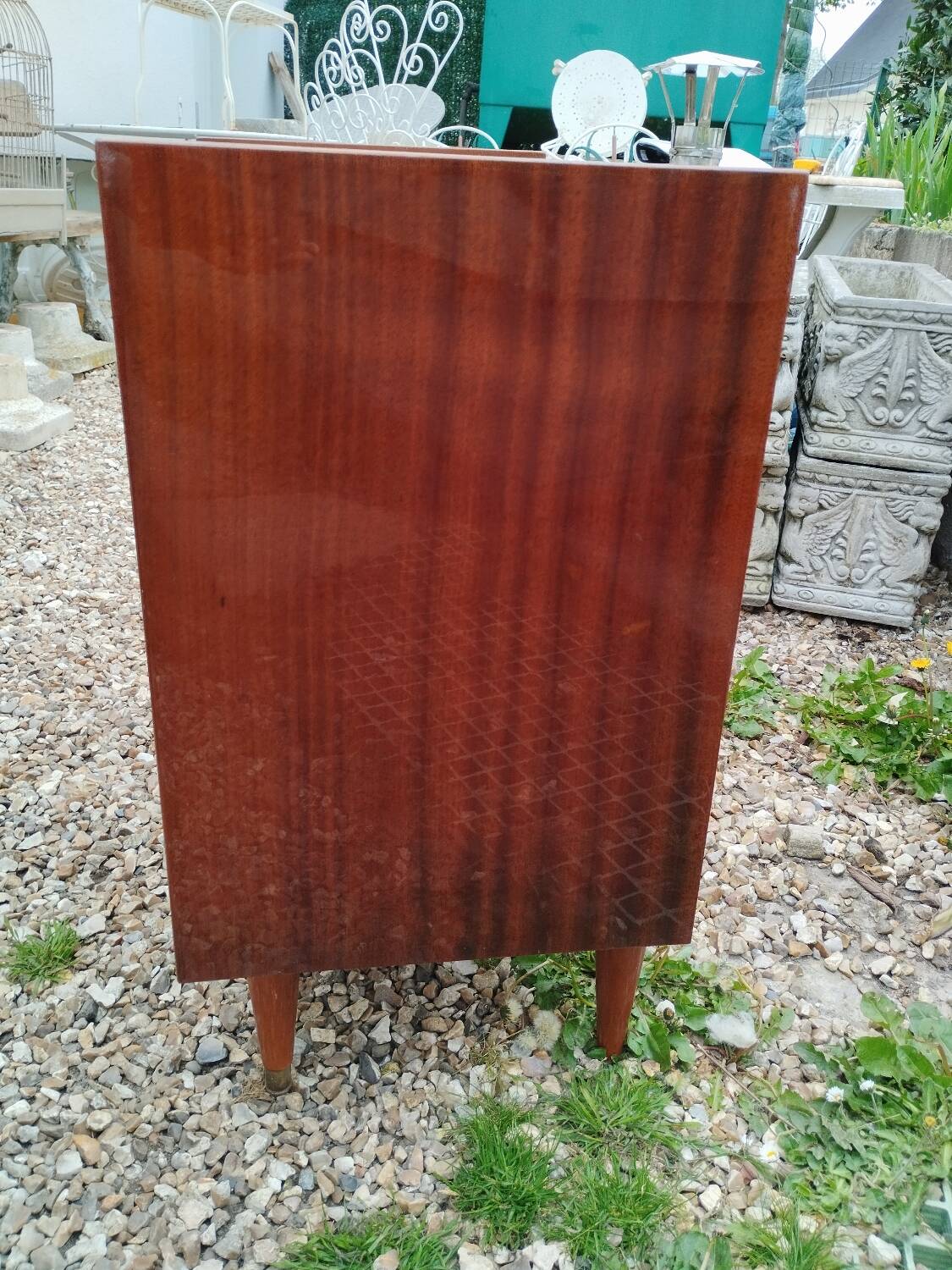 Old vintage chest of drawers with compass foot