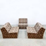 Vintage modular sofa bed 'Checkerd '
