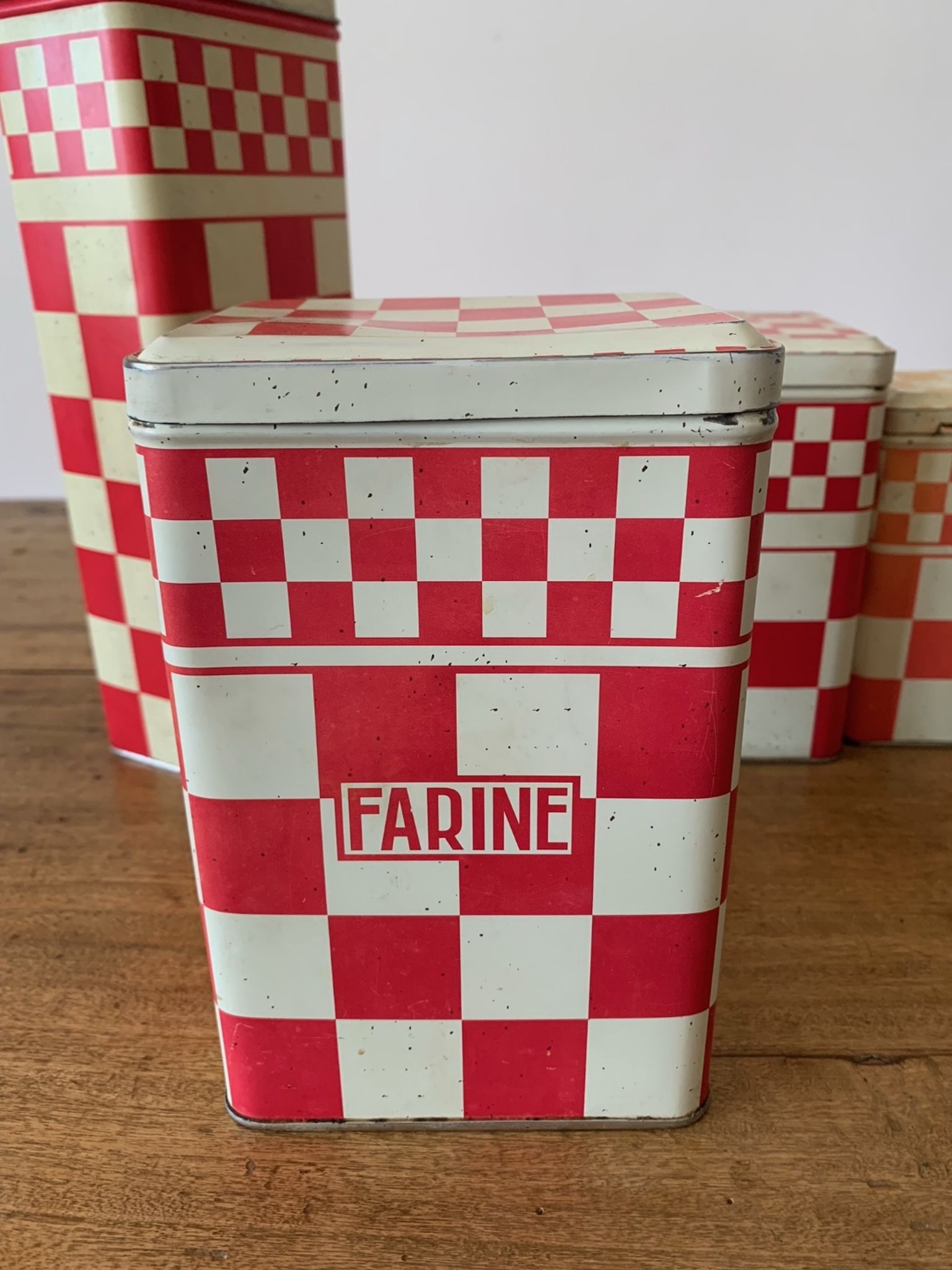 Old metal spice boxes Family counter