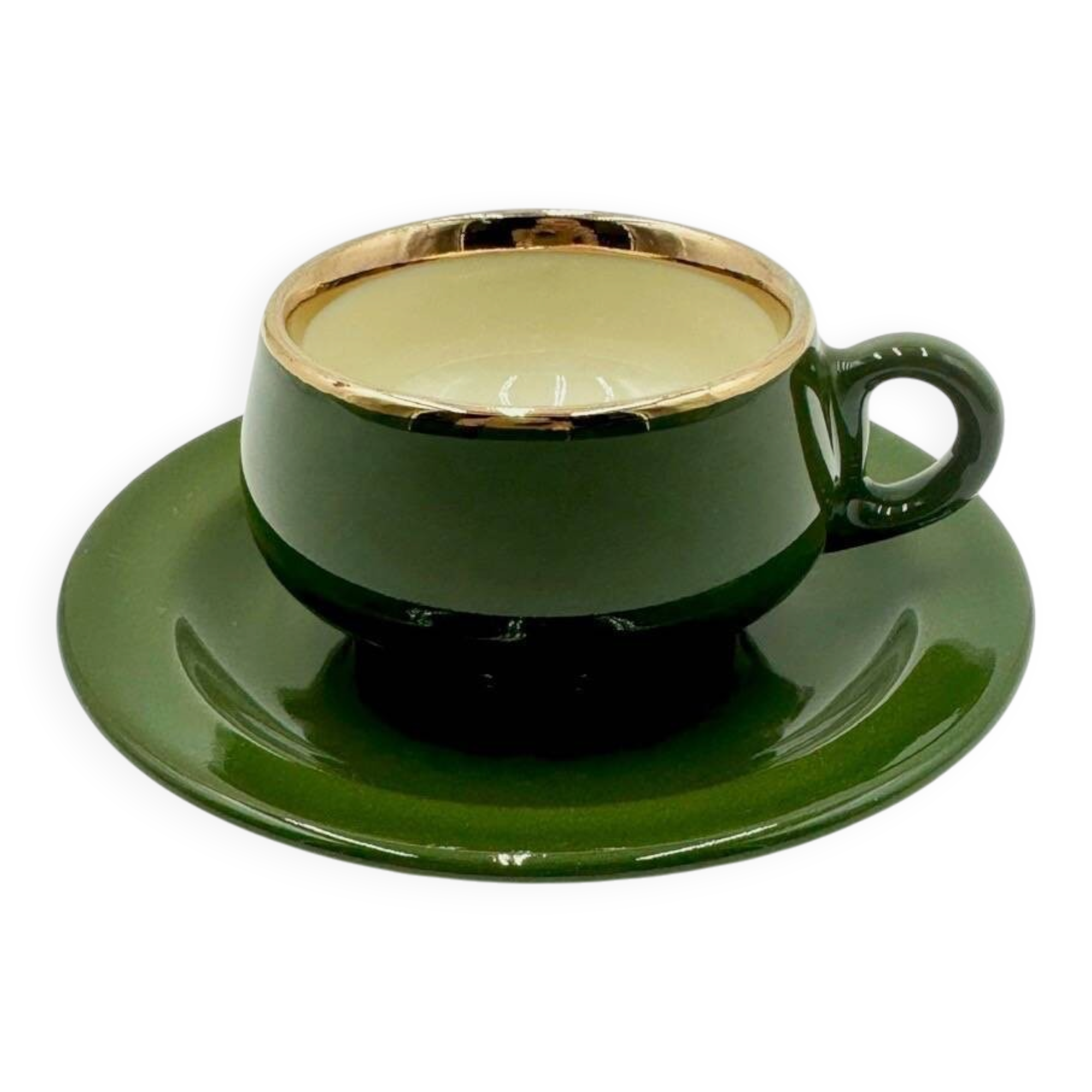 Tasses à expresso vert empire filet or Helvetia express