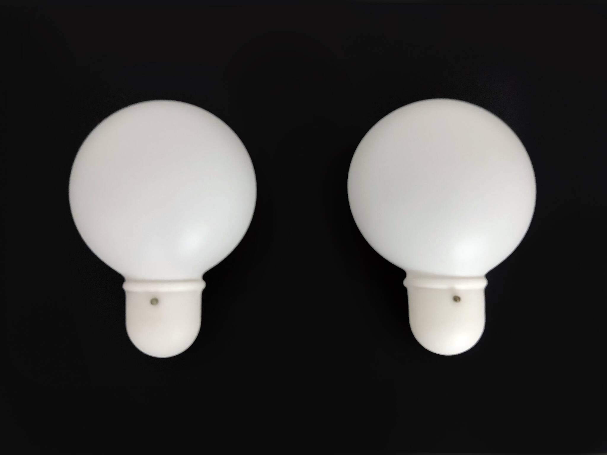Large pair of vintage Italian wall sconces in the shape of a bulb. NFS