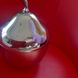 Silver metal ice bucket. Apple shape.