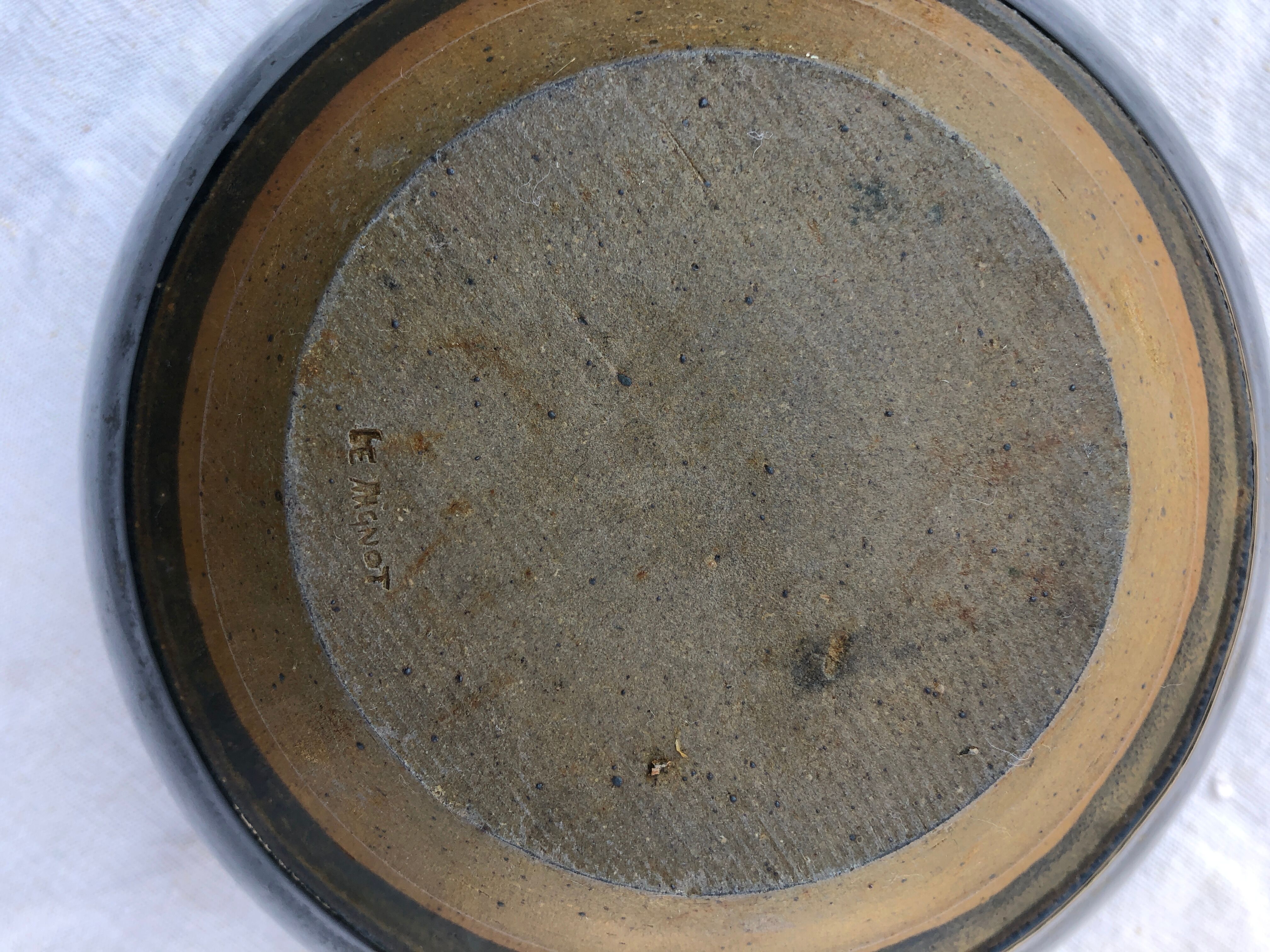 Bowl in glazed stoneware signed the Mignot