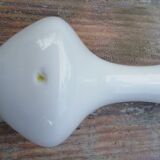 Trio of white opaline vases