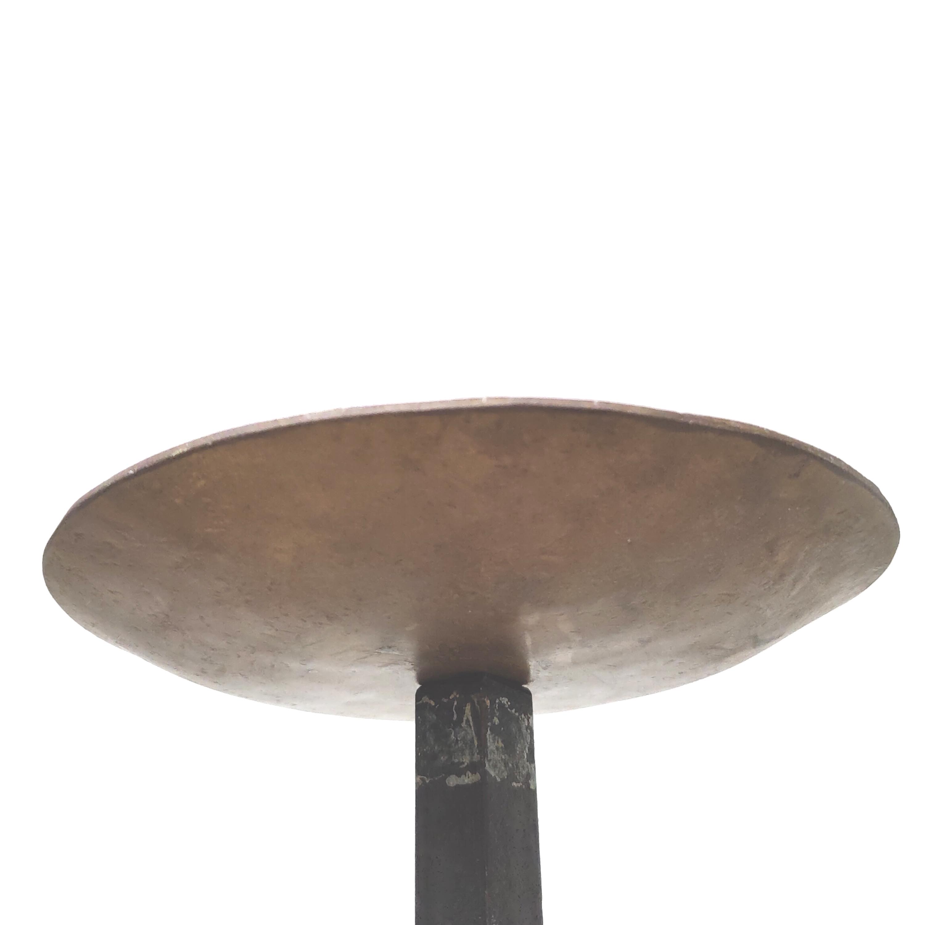 Candlestick pique candle 1950 metal and brass height 124cm