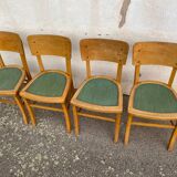 Set of 4 green bistro chairs