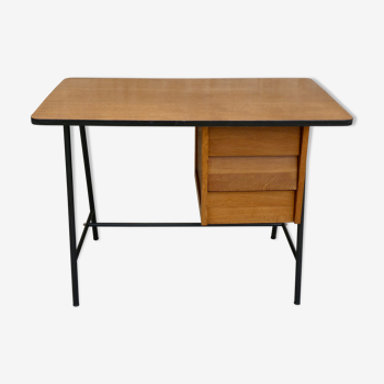 Bureau des années 50, en bois et métal