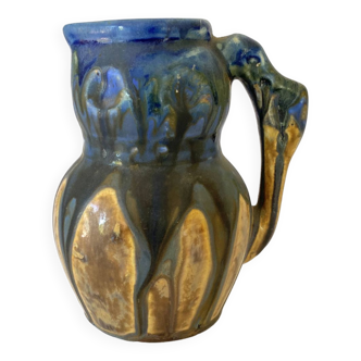 Flamed stoneware pitcher, 1900