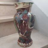 Large glazed mixed terracotta vase