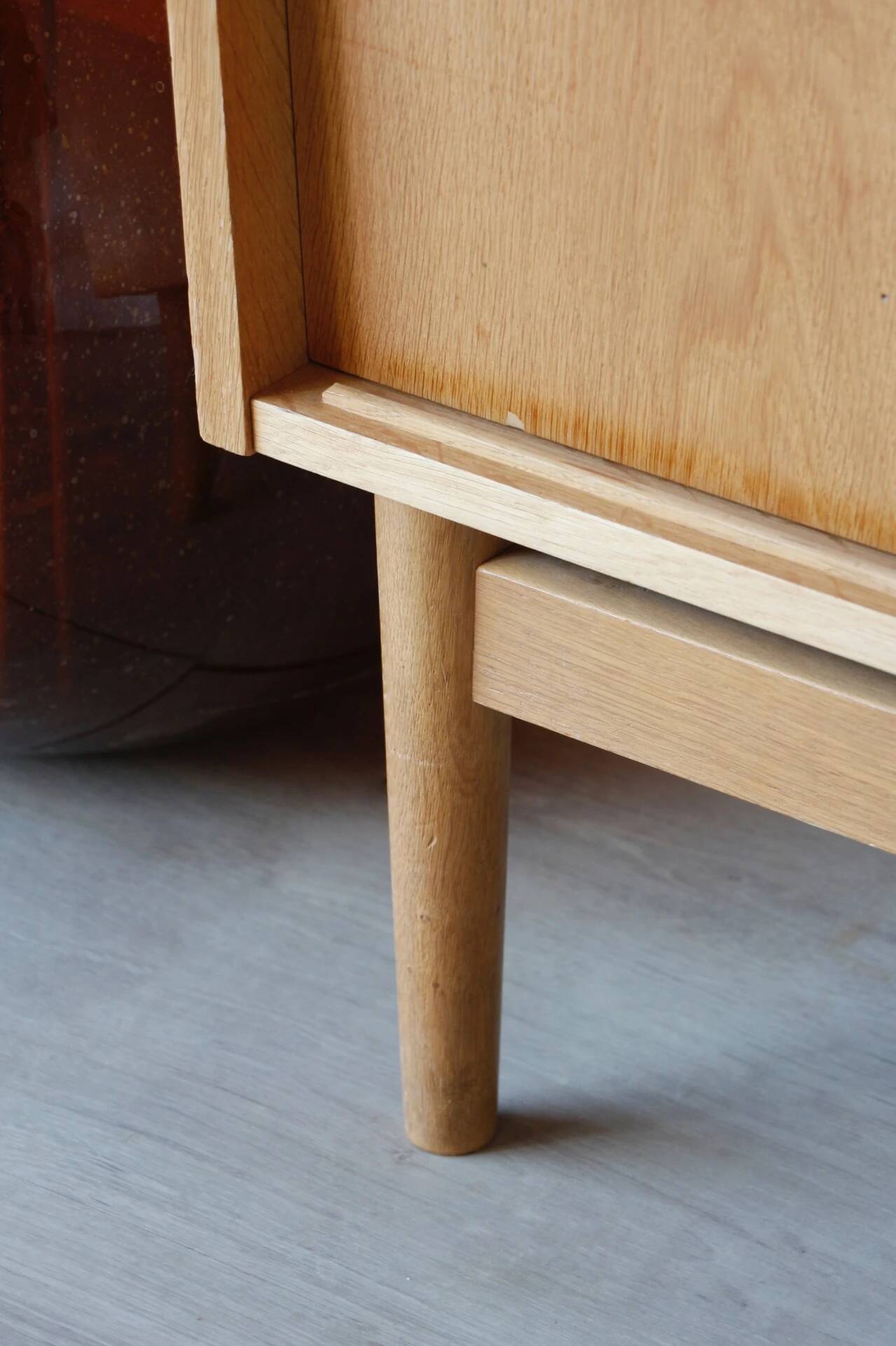 Renovated vintage Scandinavian oak library