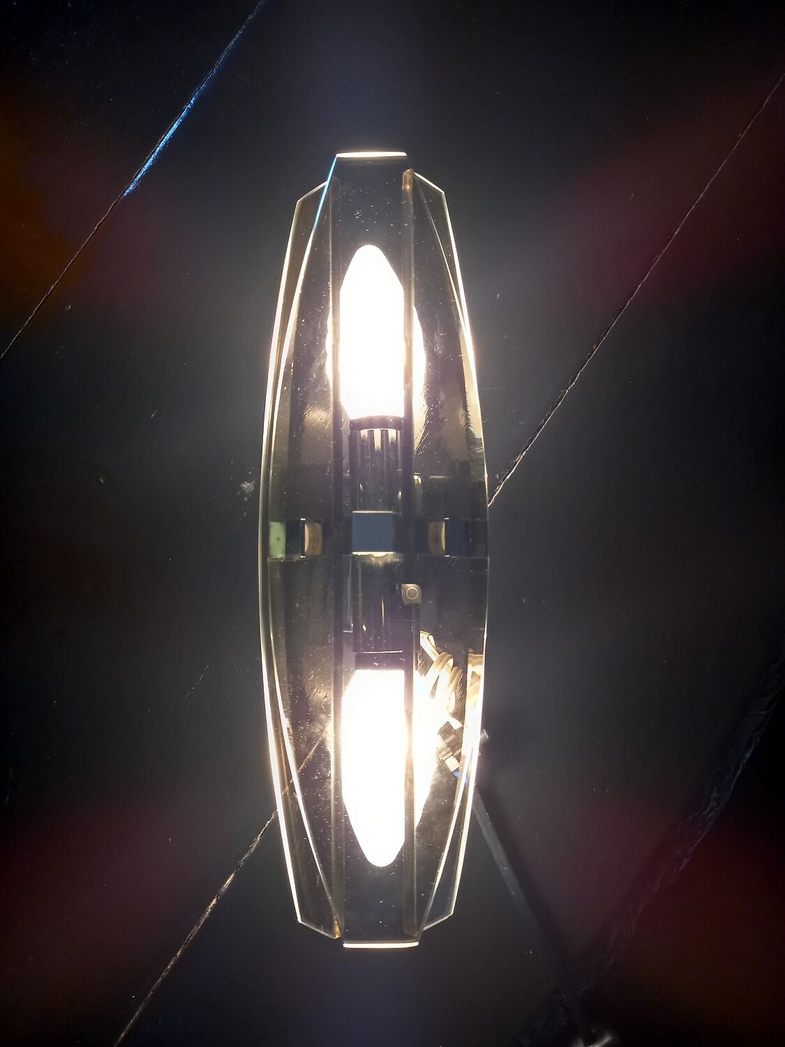 Pair of Veca brand glass wall lights