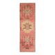Vintage Turkish hand-knotted wool cotton pink runner rug 92x290