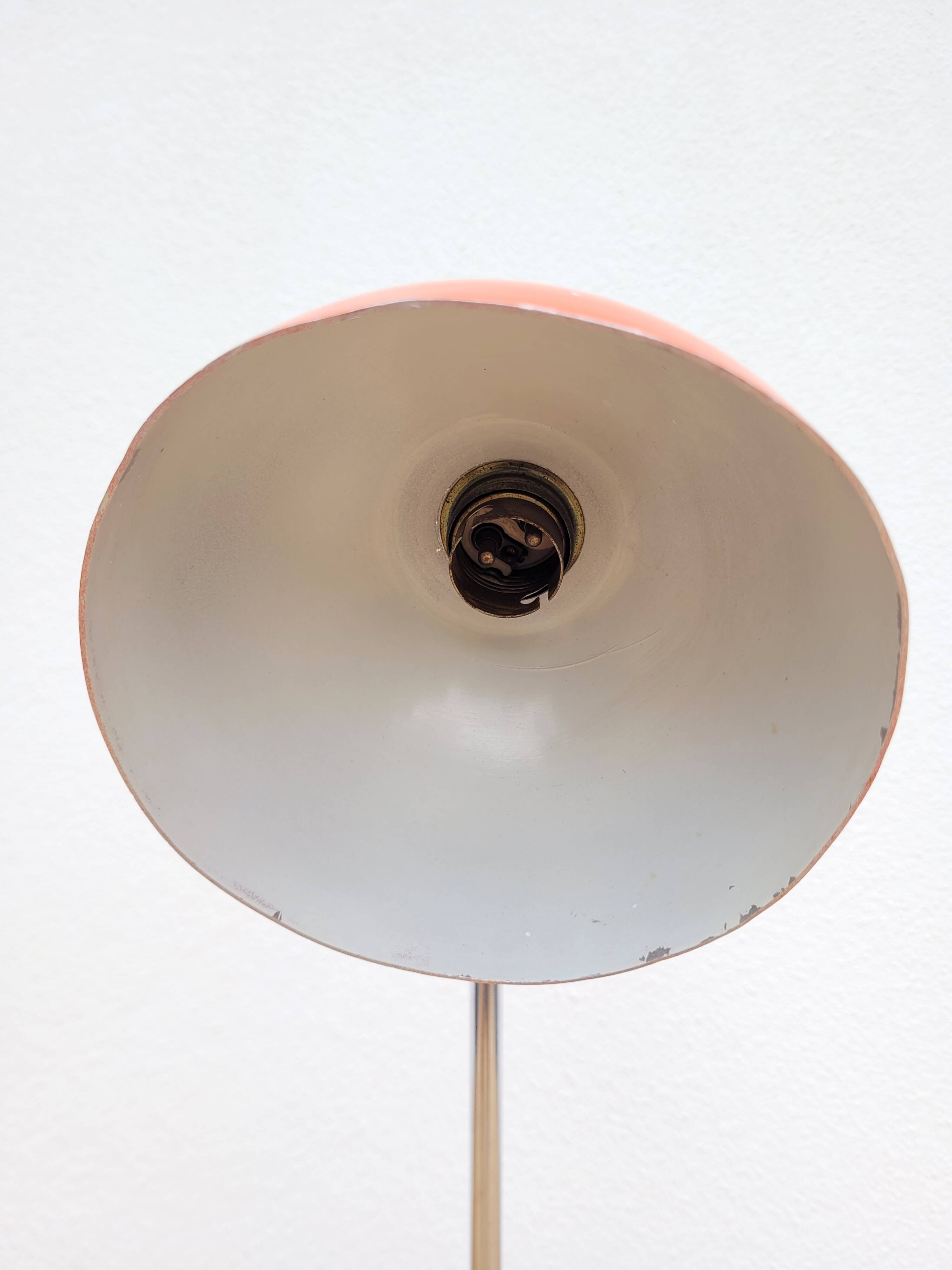 Lampe articulée orange et chrome 1970