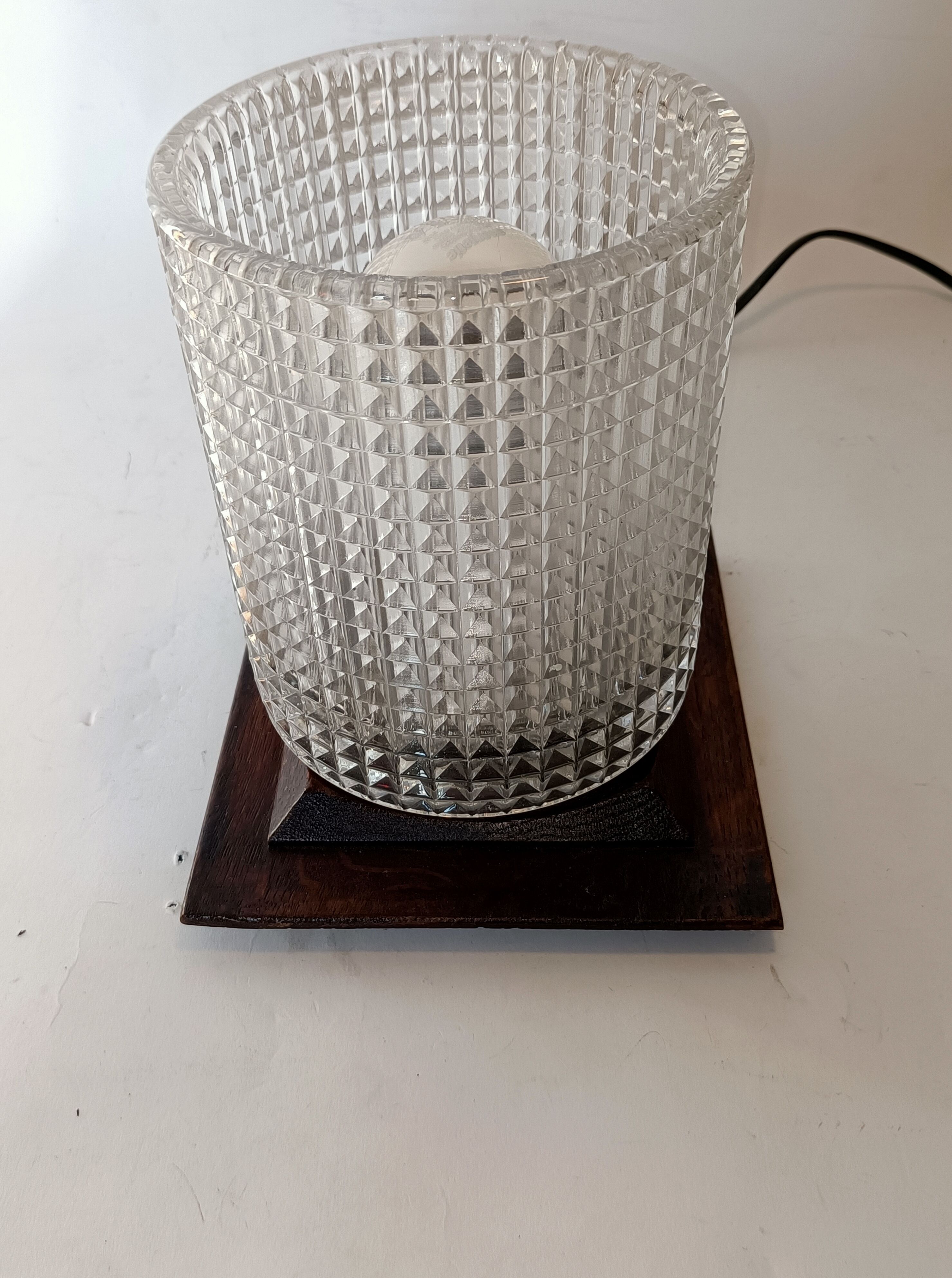 Oak night light lamp 1940/1950