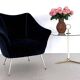 Italian Armchair with Brass Legs reupholstered in Magnificent Velvet