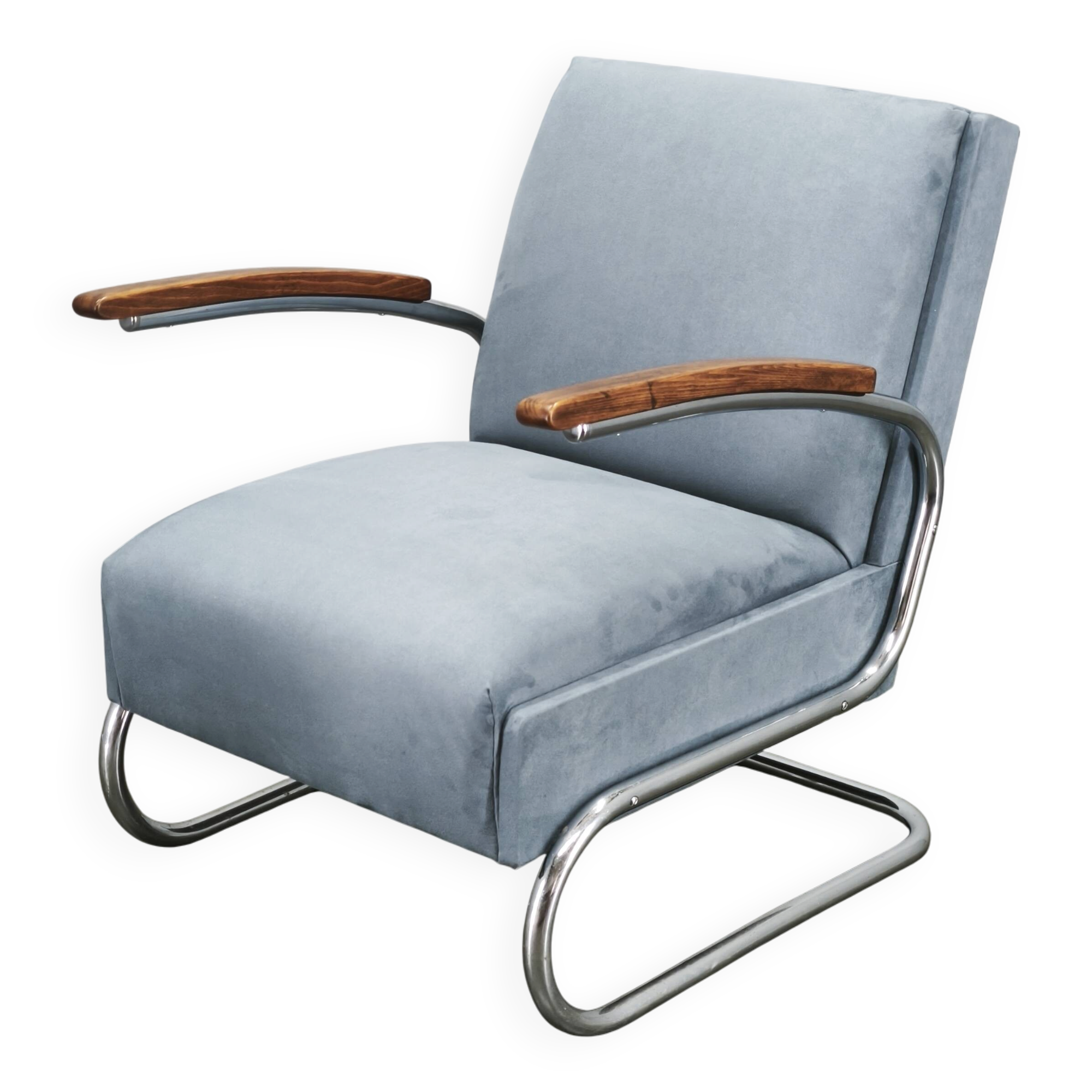 Fauteuil cantilever Bauhaus des années 1930 dans le style Thonet S 411, attribué à Kovo
