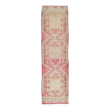 3x10 Soft Pink Turkish Vintage Runner Rug, 97x324Cm