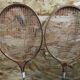 Pair old racket badminton odc wood sport vintage