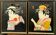 Paire de gouaches "Acteurs du Théâtre Kabuki".