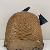 Wicker/cane pendant light attributed to Beehive, 1960
