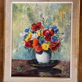 Painting, oil on canvas - "Bouquet of flowers"