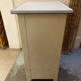 Low sideboard from the 40s/50s in enameled sheet metal with 2 doors and drawer