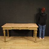 20th century Italian lacquered console table with marble top