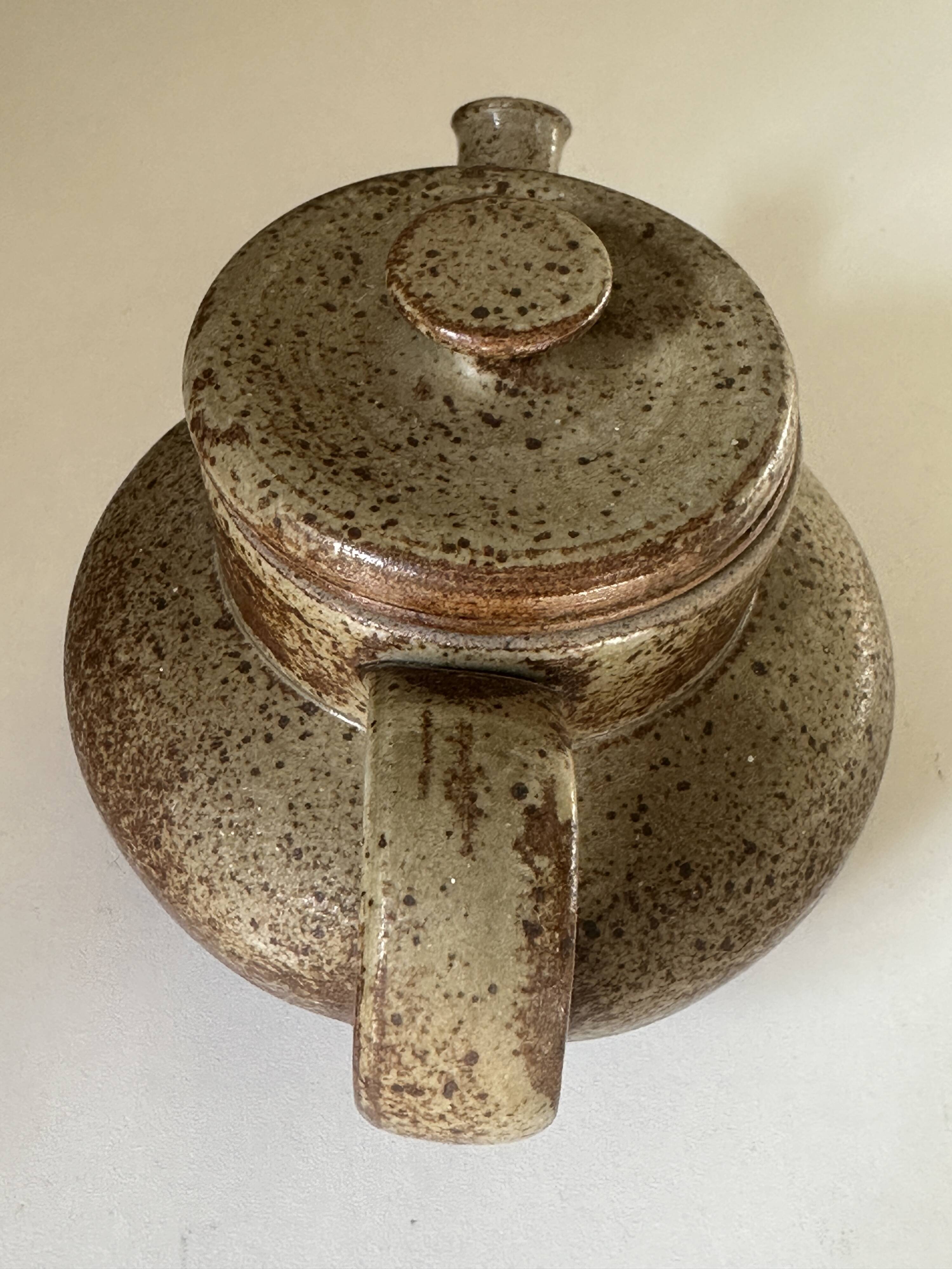 Vintage 60s signed stoneware teapot