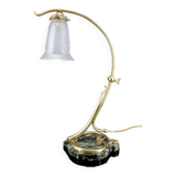 Important Bronze and Marble Table Lamp, Art Nouveau, France, 1890